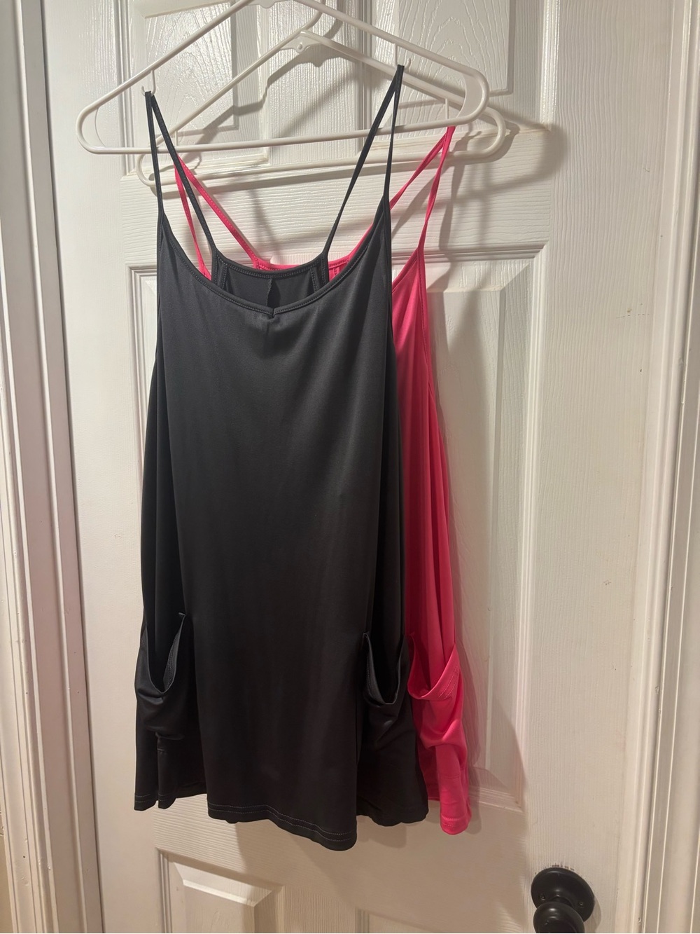 TWO! Athletic Rompers. Black & Hot Pink with pockets